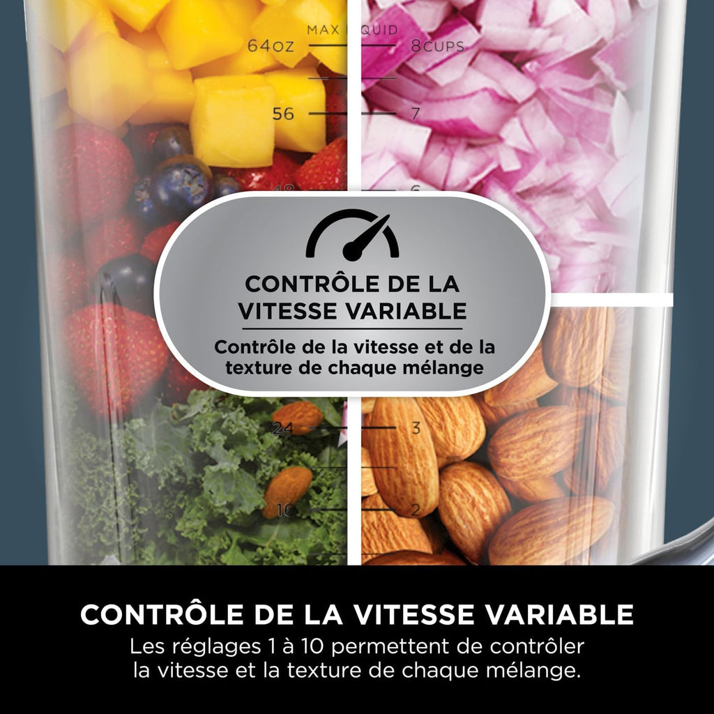 Ninja Detect Power Blender Pro & Single Serve 2-in-1, 1200W Blender with 2L Container, 2 Individual Cups, Blender for Smoothies and Iced Drinks, Vegetable Chopping, Black, TB301EU