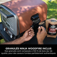 Load image into Gallery viewer, Ninja Woodfire 8-in-1 Electric Outdoor Pizza Oven, Rotisserie &amp; Smoker BBQ with Grate, Pro-Heat Plate, Pizza Stone, Wood Pellets and Shovel, 6 Settings, Dark Orange OO101EU