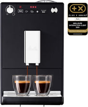 Load image into Gallery viewer, Melitta Caffeo Solo Noir Pure Black, Machine à Café à Grains avec Broyeur et Système d'Extraction des Arômes, Affichage LED, Mode 1 à 2 Tasses, Cafetière Expresso, Automatique, E950-222, 1400W