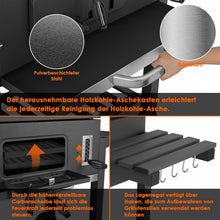 Load image into Gallery viewer, Barbecue Charbon de Bois XL, Chariot à Barbecue, Grill XL à Charbon avec Couvercle, Roues et Thermomètre, Réglable en Hauteur, Grand Barbecue au Charbon de Bois, pour Camping et Jardin, Noir
