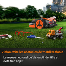 Load image into Gallery viewer, WORX LANDROID Vision WR206E.1, Robot Tondeuse sans Fil périphérique 600 m² Surf.Max 700 m², Installation en 30 Min, Caméra 4K + IA Adaptative, évite Tous Les Obstacles, Coupe des Bordures, Multizone