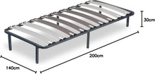 Load image into Gallery viewer, SAMPUR - Morpholattes bed base | 90 x 190 cm | 7 legs included | Grey | 25 cm high | epoxy lacquered metal frame | Extra wide slats | 5 support zones