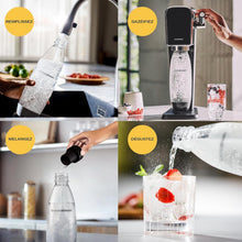 Load image into Gallery viewer, SodaStream ART Sparkling Water and Soda Machine | Pack of 1 Bottle 1 L + 1 Bottle 0.5 L Dishwasher Safe + 1 60L Gas Refill Clip On | Black [Amazon Exclusive]