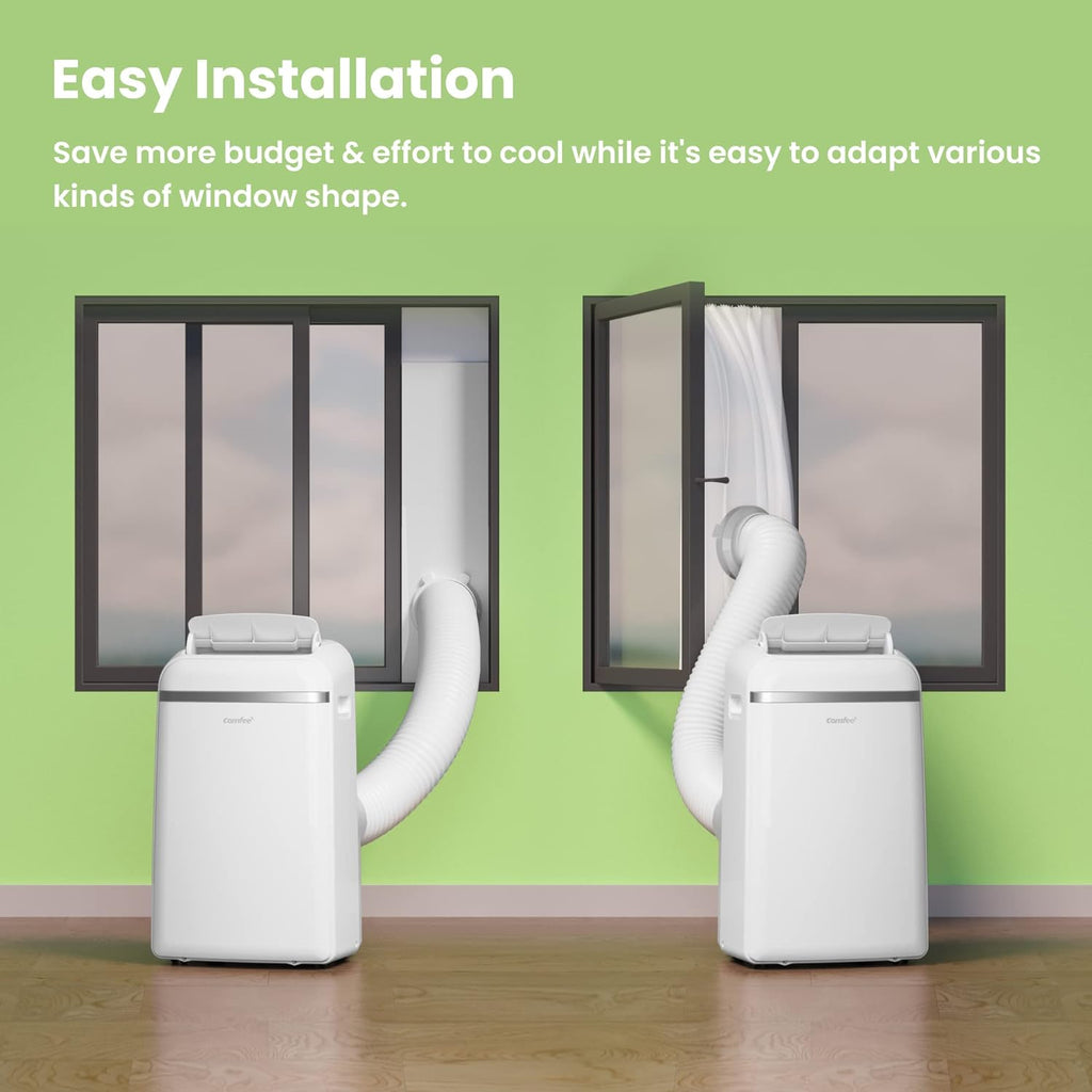 COMFEE' Climatiseur Mobile 9000 BTU/h 2,6kW, 3-EN-1 Refroidisseur Déshumidificateur Ventilateur, Fonction Follow me, Minuterie, Mode nuit, Pour salon et maison de 33㎡/88m³, MPPH-09CRN7, R290