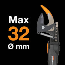 Load image into Gallery viewer, Fiskars Coupe-Branches Multifonctions Télescopique, pour Bois vert et Rameaux, Revêtement antiadhésif, Lame en acier/manche en aluminium, longueur 2,4 - 4 m, noir/orange, UPX86, 1023624