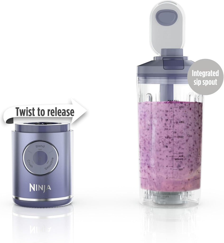 Ninja Blast Max, Portable Blender + Twist & Go, Personal Smoothie, Blend, Ice Crush, 3 Programs, Cordless, 22 oz removable Vessel, Dishwasher Safe, Leakproof, Navy, BC251NV