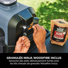 Load image into Gallery viewer, Ninja Woodfire Barbecue électrique et fumoir Pro XL avec thermomètre, barbecue et Air fryer d'extérieur 4-en-1 avec système Smart Cook et granulés Woodfire, portatif, gris/noir, OG850EU