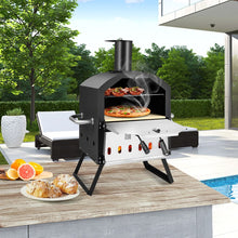 Load image into Gallery viewer, Four à Pizza Extérieur à 2 Couches Etagère du Milieu Amovible avec Pierre à Pizza Grille Pelle Housse Etanche Cheminée -