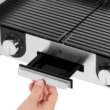 Load image into Gallery viewer, WMF Master-Grill électrique, 2400W, Grande surface 28x50cm, Revêtement antiadhésif, Plaques amovibles compatibles lave-vaisselle, Inox 18/10 Cromargan, Lono 0415280011