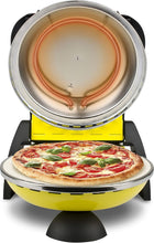 Load image into Gallery viewer, G3 Ferrari G10006 Pizza Express Delizia, 1200 W Pizza Oven, Adjustable Thermostat up to 400°C, Cooks Tasty Pizza in 5 Minutes, Double Resistance, Recipe Book and Spatulas Included - Black