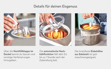 Load image into Gallery viewer, SPRINGLANE Sorbetière et yaourtière Elisa 2,0 L avec compresseur auto-refroidissant 180 W (Argent, avec accessoires)