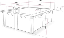 Load image into Gallery viewer, Piscine Bois Rectangle Caimans - 4.10 x 3.00 x 1.24 m