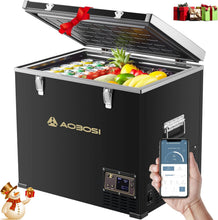 Load image into Gallery viewer, AAOBOSI 45L Glacière à Compresseur, Glaciere Électrique -20℃ à 20℃, Frigo Camion APP&amp;Bouton Contrôle, 12/24V DC et 100-240V AC Glaciere Camping Pour Voiture, Camion, Bateau et Prise De Courant