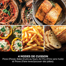 Load image into Gallery viewer, Ninja Woodfire Four à pizza extérieur électrique 8-en-1, rotissoire &amp; fumoir barbecue avec grille, plaque pro-heat, pierre à pizza, granulés de bois et pelle, 6 réglages, orange foncé OO101EU