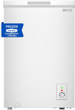 Load image into Gallery viewer, Congélateur coffre CHiQ 142L, 63,5 x 55,6 x 83,5cm, Congélateur Inverter, Affichage de la température extérieure, Mode de congélation rapide -32℃, Grille métallique,Faible bruit