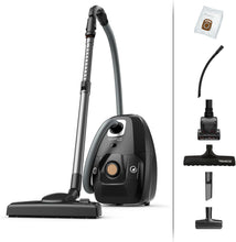 Load image into Gallery viewer, Rowenta Green Force Max Silence Vacuum Cleaner with Bag, 900 W Max, High Filtration, Quiet, Eco-Responsible, Made in France, Black/Aluminium RO6136EA