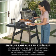 Load image into Gallery viewer, Ninja Woodfire Barbecue électrique et fumoir Pro XL avec thermomètre, barbecue et Air fryer d'extérieur 4-en-1 avec système Smart Cook et granulés Woodfire, portatif, gris/noir, OG850EU