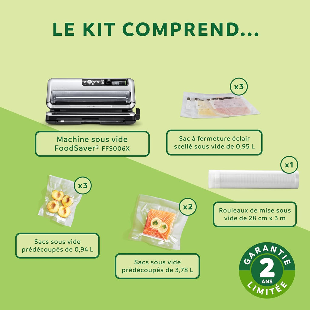 FoodSaver Professional Automated Vacuum Sealer | Storage Compartment for Roller and Cutter | Marinade Function | Includes Matching Vacuum Sealer Bags [FFS006X]