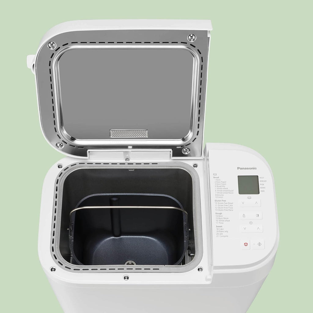Panasonic SD-YR2550SXE Automatic Bread Maker, Raisin, Nut and Yeast Dispensers, 31 Auto Programs, Dual Temperature Sensor, 13 Hour Digital Timer, LCD Display, Silver