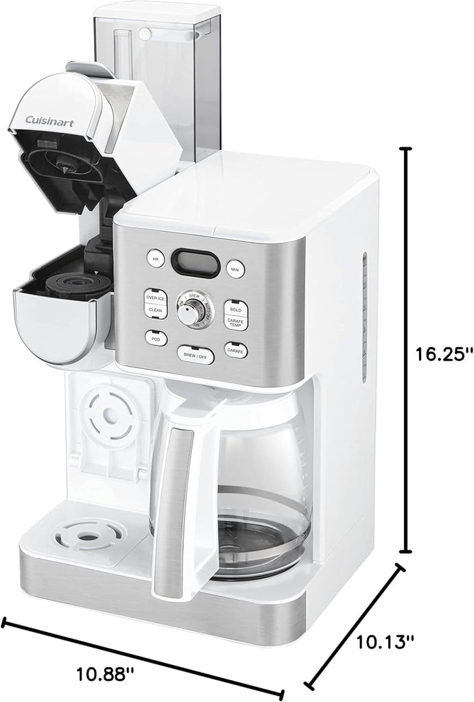 Cuisinart Cafetière, carafe en verre de 12 tasses, cafetière automatique chaude et glacée, machine à café à serveur unique, acier inoxydable noir, SS-16BKS