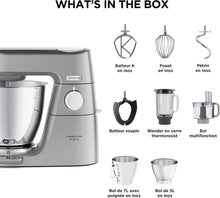 Load image into Gallery viewer, Kenwood Titanium Chef Baker KVC65.001WH, Pastry Robot with Integrated Scales, Including 3-Piece Pastry Set, Spatula &amp; Splash Protection, 1200 W, White