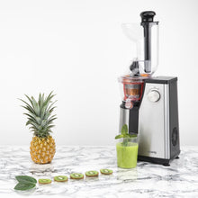 Load image into Gallery viewer, Extracteur de Jus de Fruits et Légumes vertical GSX24 H.Koenig Centrifugeuse Vitamin + sans BPA - 82 mm Large Bouche - 3 tamis pour jus fin ou épais et sorbet - Pression douce - 50 tours 400 W