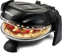 Load image into Gallery viewer, G3 Ferrari G10006 Pizza Express Delizia, 1200 W Pizza Oven, Adjustable Thermostat up to 400°C, Cooks Tasty Pizza in 5 Minutes, Double Resistance, Recipe Book and Spatulas Included - Black