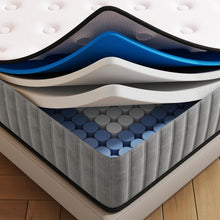 Load image into Gallery viewer, Matoresu Matelas 140x200 Hauteur 25cm, Matelas Hybride à Ressorts Ensachés Indépendant en Mousse à Mémoire de Forme, Tissu Doux pour La Peau&amp;Soutien Confortable, Matelas 2 Personnes Moyenne Ferme
