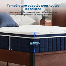 Load image into Gallery viewer, Inofia Ace Hybrid Firm Mattress 140 x 200 cm H4 Firm Mattress with Breathable Memory Foam and Independent Bagged Springs, 7 Ergonomic Zones, Extra Comfort for Adults and Children