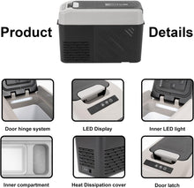 Load image into Gallery viewer, Alpicool LGMP8 8L Glaciere Portable Réfrigérateur Voiture Camping Congélateur 12/24V Mini Frigo pour Maison, Bureau ou Pique-Nique en Plein Air/ -20 à 20℃(Batterie Non Incluse)