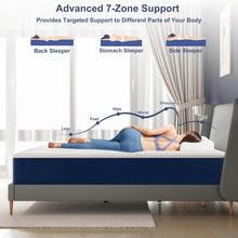 Load image into Gallery viewer, Matoresu Matelas 140x200 Hauteur 25cm, Matelas Hybride à Ressorts Ensachés Indépendant en Mousse à Mémoire de Forme, Tissu Doux pour La Peau&amp;Soutien Confortable, Matelas 2 Personnes Moyenne Ferme