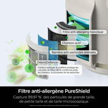 Load image into Gallery viewer, Shark NeverChange jusqu'à 5 ans Purificateur d'air MAX intérieur, Couvre 130m², Filtre HEPA 5 ans, Capture 99,97% allergènes, Mode automatique, Silencieux, LED, Blanc HP300EU