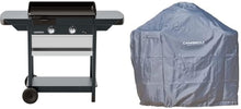 Load image into Gallery viewer, Campingaz Plancha EXB Plus, plancha au gaz sur chariot, grill gastronomique avec plaque en acier émaillé et 2 brûleurs, puissance 7500 W, pour des grillades méditerranéennes, Noir