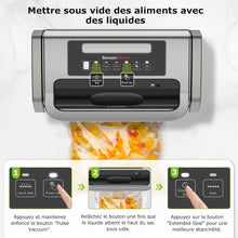 Load image into Gallery viewer, Bonsenkitchen Powerful and Quiet Food Vacuum Sealer with Globefish Technology for Continuous Work, Locked Handle Design, Integrated Cutter, 2 Rolls of Bags Included