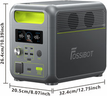 Load image into Gallery viewer, FOSSiBOT F1200 Generateur Electrique Portable 1200W, 1200Wh LiFePO4 Station électrique, 7 Sorties, UPS, BMS, 4000+ Fois, Générateur Solaire pour Camping/Jardin/RV