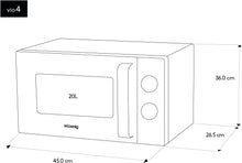 Load image into Gallery viewer, H.Koenig Microwave Oven Grill 2 in 1 VIO9, 25L, 27cm Turntable, 10 Cooking Modes up to 1000W, Defrosting, Combined Cooking, LCD Display [Energy Class A+]