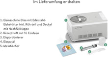 Load image into Gallery viewer, Elisa 2.0L Ice Cream Maker and Yogurt Maker with 180W Self-Cooling Compressor, Stainless Steel Ice Cream Maker with Cooling and Heating Function, Recipe Booklet Included