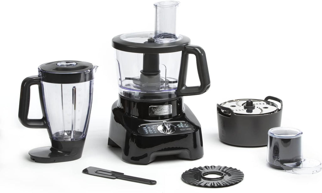 Moulinex Robot multifonction, 1000 W, 28 fonctions, Bol 3 L, Blender 2 L, Hachoir, Disques pour râper et émincer, Lames inox titanium, Robot cuisine, DoubleForce FP821811