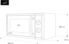 Load image into Gallery viewer, H.Koenig Compact Design Microwave 20L VIO4, Powerful 700W, Turntable 24.5 cm, Multifunction 5 Heating Levels and Defrost Function, Timer up to 30 min, Fast, Worktop