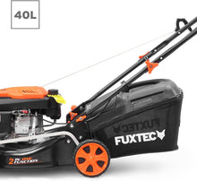 Load image into Gallery viewer, FUXTEC Tondeuse thermique pousse FX-RM4646ECO - Tres bon rapport qualit-prix - Easy Clean 3en1 largeur de coupe 46cm - bac de ramassage 50L