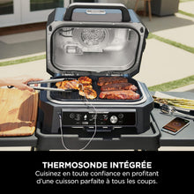 Load image into Gallery viewer, Ninja Woodfire Barbecue électrique et fumoir Pro XL avec thermomètre, barbecue et Air fryer d'extérieur 4-en-1 avec système Smart Cook et granulés Woodfire, portatif, gris/noir, OG850EU