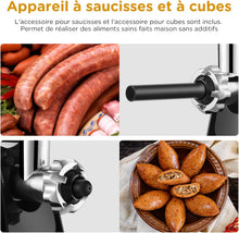 Load image into Gallery viewer, AOBOSI 4-in-1 Meat Grinder Electric Meat Grinder with 4 Stainless Steel Cutting Plates, 1 Kubbe and 3 Sausage Filling Tubes, Motor [3000w Max], Mincer with 2 Blades.