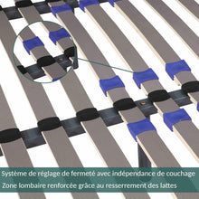 Load image into Gallery viewer, SAMPUR - Sommier Essentiel 140x190 cm | Résistant et Confortable | 7 Pieds Inclus | Lattes réglables | Cadre métal laqué époxy | Sommier 1 ou 2 Personnes | Montage Rapide et Facile
