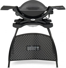 Load image into Gallery viewer, Weber Q1400 Barbecue électrique avec support, surface de cuisson 43 x 32 cm, nomade, grille en fonte émaillée divisée en 2 parties, couvercle et cuve en fonte d'aluminium - Gris foncé (52020853)