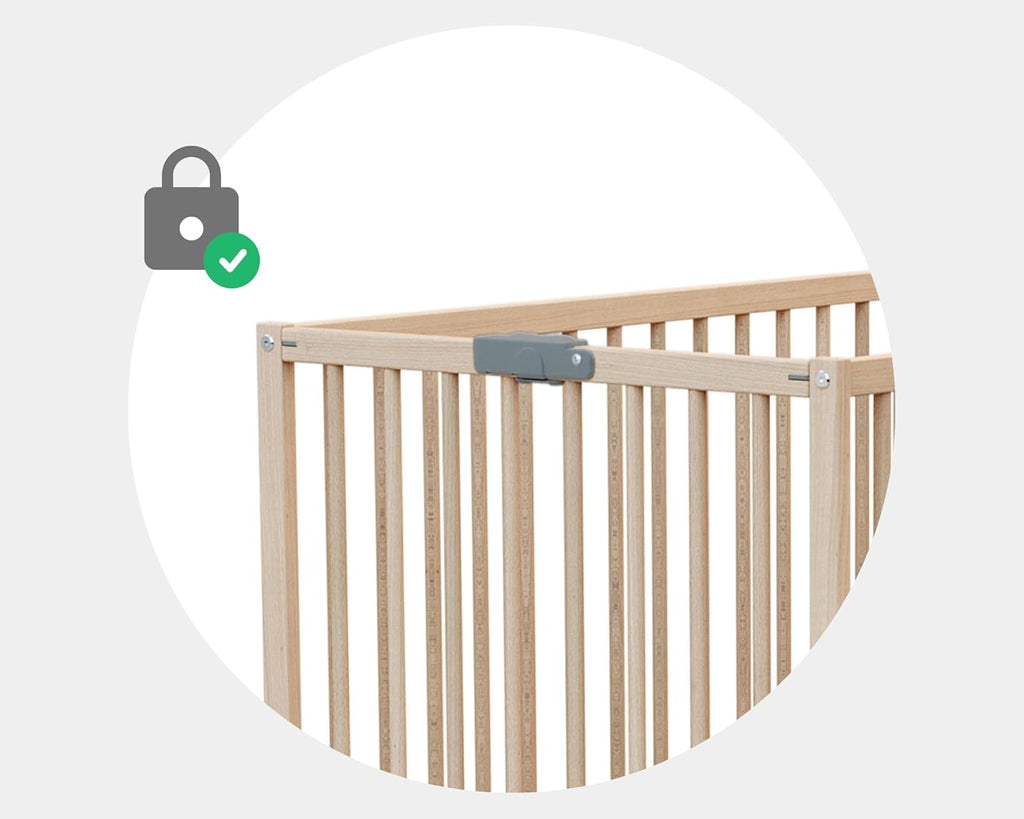 WEBABY - Lit bébé pliant 60x120cm Blanc | Bois massif | Dès la naissance |Confort de sommeil | Sommier à lattes | Compact | Transportable | Pliable |Gain de place | Lit de voyage