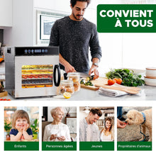 Load image into Gallery viewer, Kwasyo Food Dehydrator, 10 Trays • Desiccator with Timer (24H) • Fruit and Vegetable Dehydrator Adjustable Temperature (30 to 90°C) + 1 x Recipe Book