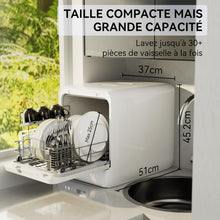 Load image into Gallery viewer, Hermitlux Mini lave-vaisselle de table, 6+1 Programmes de lavage, 5 Couverts et réservoir d'eau de 5L