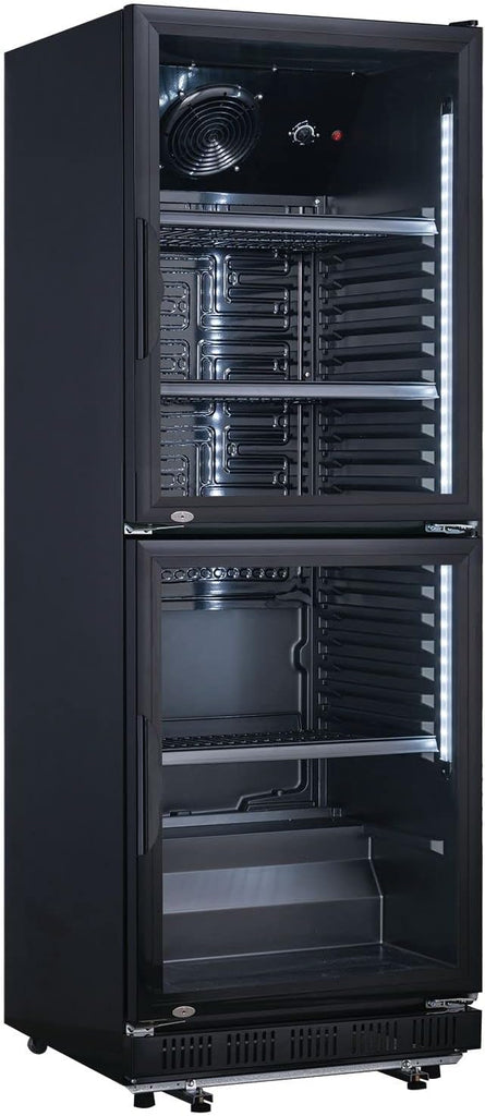 METRO Professional Réfrigérateur à Boissons GSC2360B, Acier/Verre, 62 x 63.6 x 175.3 cm, 347 L, avec Serrure, Noir