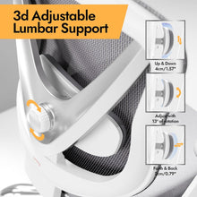 Load image into Gallery viewer, HOLLUDLE Chaise de Bureau Ergonomique avec Support Lombaire 3D &amp; accoudoirs 3D réglables – Design en V du Dos, Fauteuil de Bureau Confortable pour Bureau et Maison, Blanc