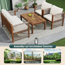 Load image into Gallery viewer, Zepneiy Salon de Jardin, Salon de Jardin 4 Personnes, avec canapé, Table Basse et Coussins, Housse en Tissu déhoussable et Lavable, Noir (Coussins d'assise Inclus)